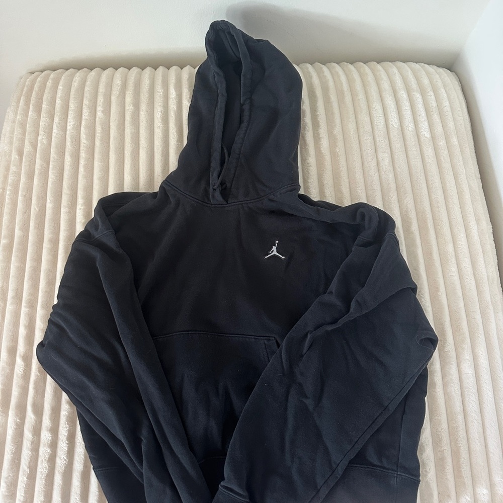 Jordan Black Hoodie with Silver Logo